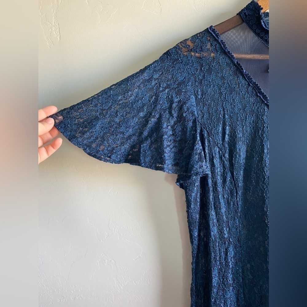 Vintage Dawn Joy Fashion - Navy Blue Lace dress - Picture 8 of 16